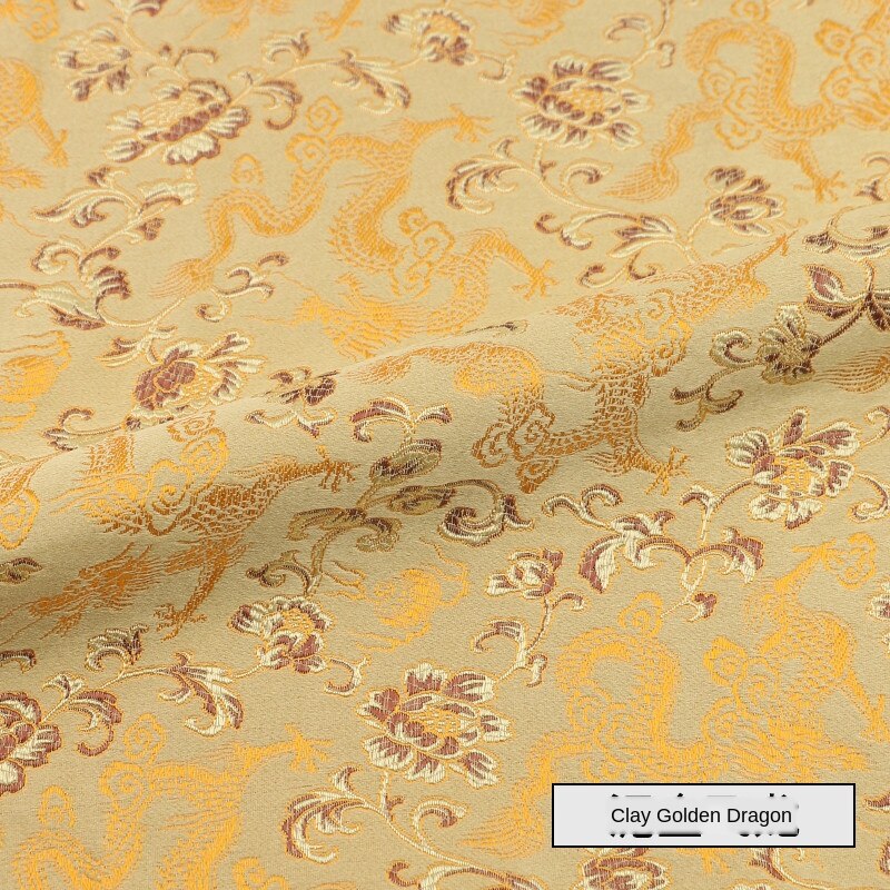 Kinesisk silke imitation brokade jacquard stof stof cheongsam kostume formel kjole materiale hylster tøjpose diy klud: 3