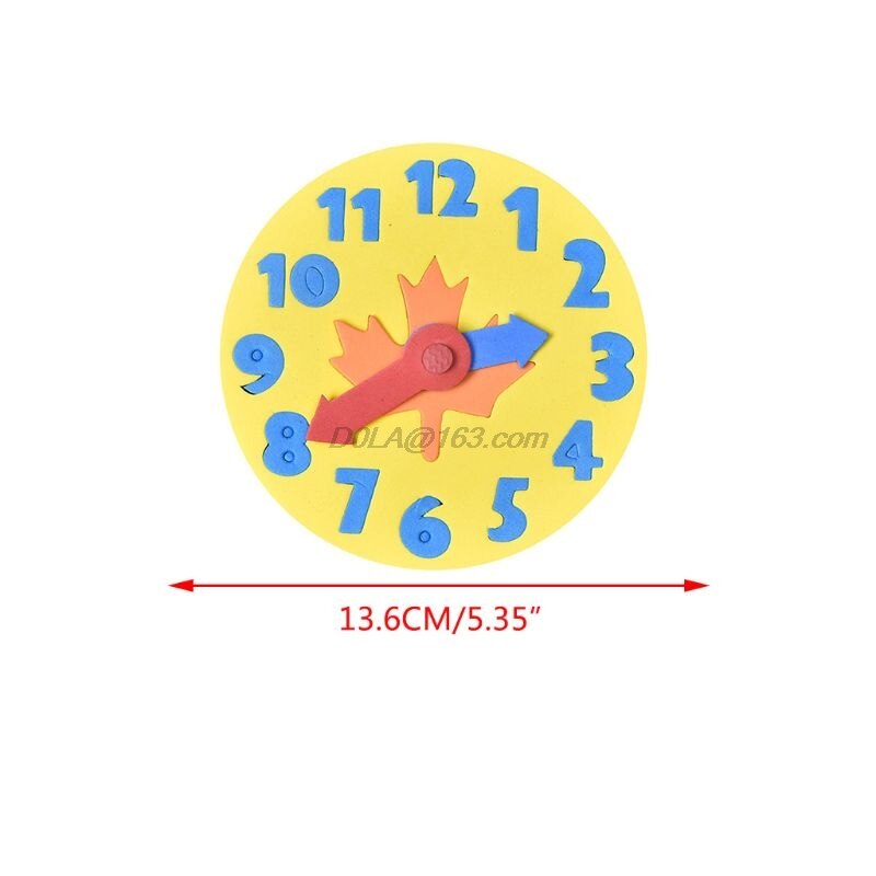 Kids Kinderen Diy Eva Foam Klok Horloge Nummer Fun Math Puzzel Game Leren Onderwijs Speelgoed Intelligentie Jigsaw