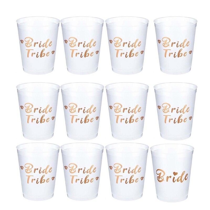 Bachelorette Cups Team Bruid Witte Kopjes Met Rose Goud Folie Voor Huwelijk, Bruids Douche, bruid Om En Engagement Party De