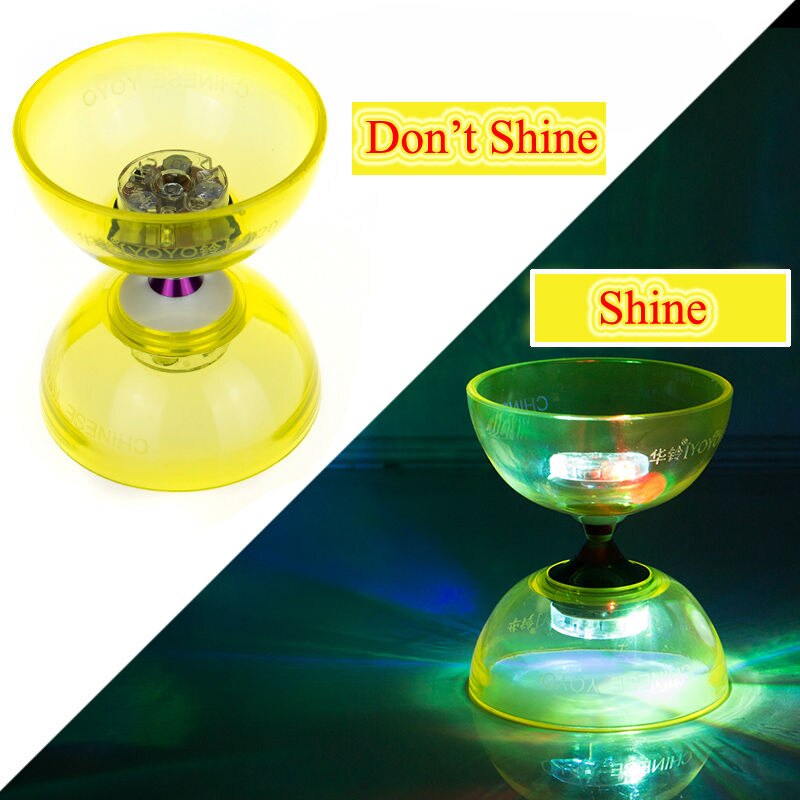 YOYO Toys Diabolo Set Hight Speed Light Up Glow Shine 3 Triple Bearing Juggling String Bag Kongzhu