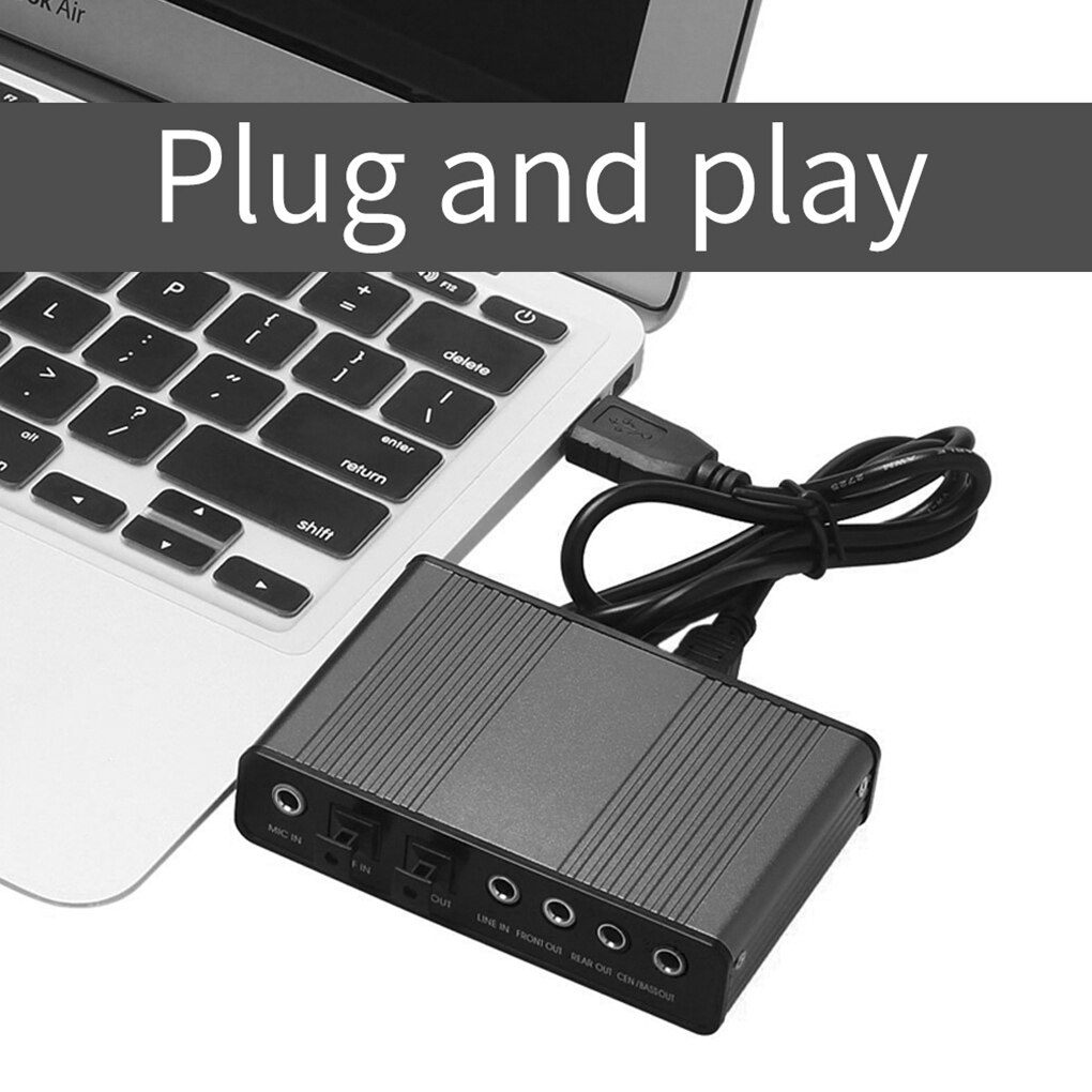 USB Sound Card 6 Channel 5.1/7.1 Optical External Audio Converter for Laptop Desktop
