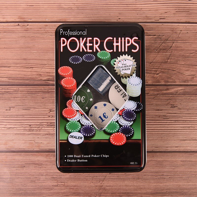 100 Stck Poker Chip 4 Stückelung einstellen für Texas halt'em Blackjack Roulette Turnier Poker Sammlung Liebhaber