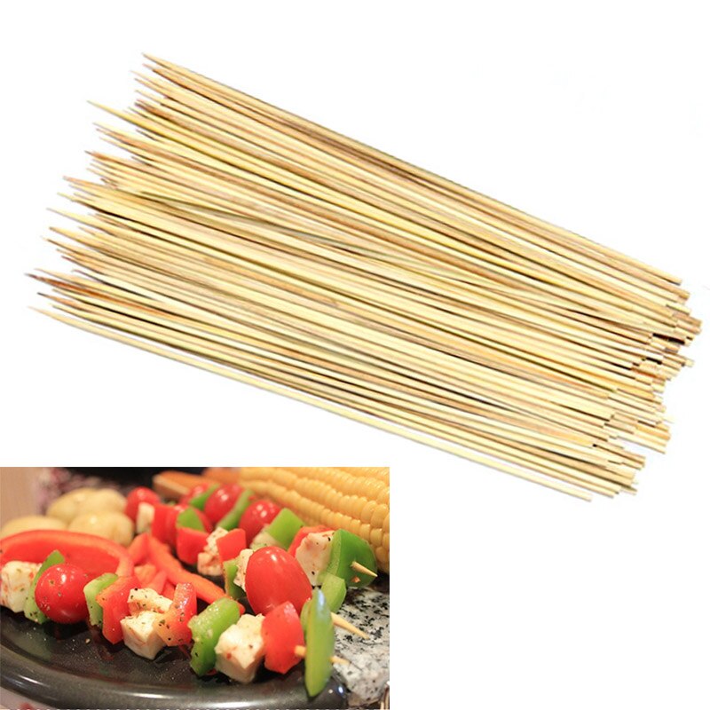 Bamboo Skewers Portable Barbecue Sticks Disposable 85Pcs 15/20/25/30cm Non-toxic Barbecue BBQ Tools BBQ Supplies