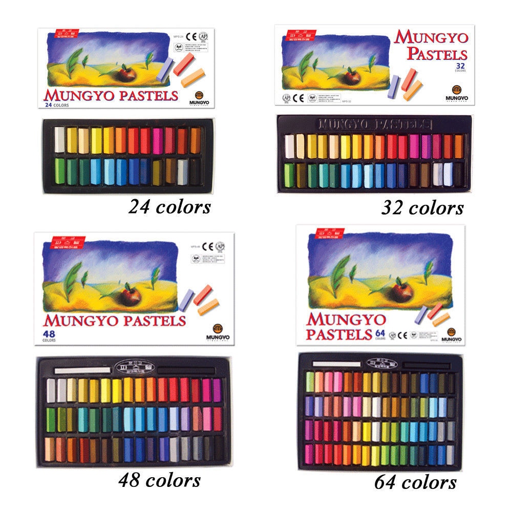 Mungyo bløde pasteller 24 or 32 or 48 or 64 farvet firkantet pastelkunsttegning