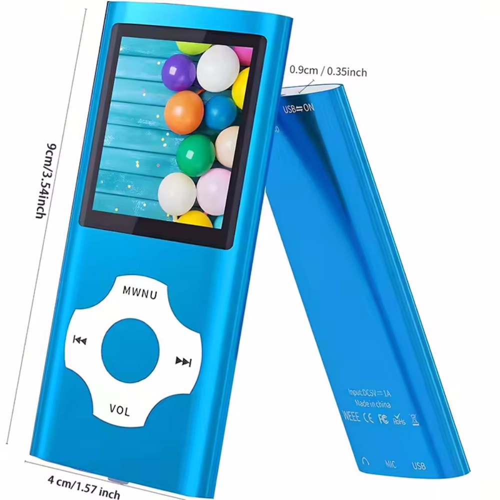 Mini MP3 Player Portable Music Player Bluetooth 5.0 Music Stereo Player 1.8 inch Screen Support FM Radio E-Book Recording