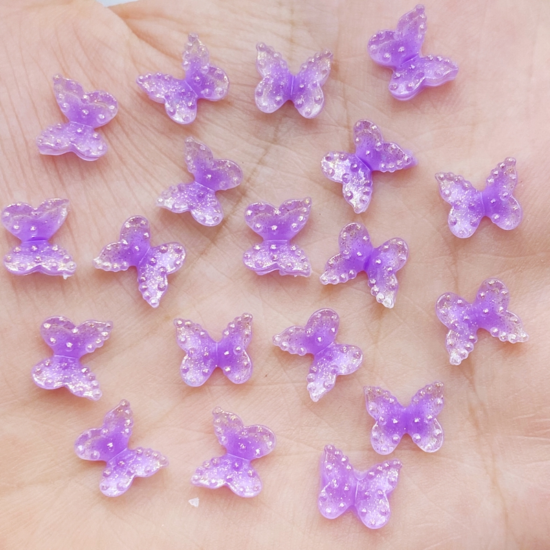 60Pcs Cute Mixed Mini 3D Butterfly Flat Back Resin Cabochons Scrapbooking DIY Jewelry Craft Decoration Accessorie K34: F