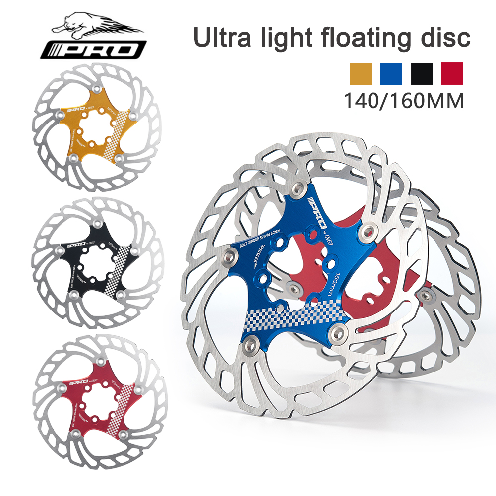IIIPRO bicicleta 140MM 160MM freno de disco Rotor flotante engrosamiento anodizado enfriamiento rápido disco ultraligero