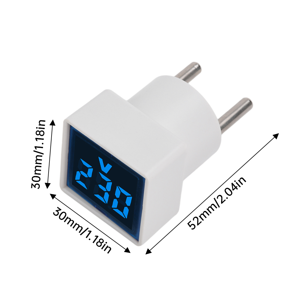 Ac 220v 50 ~ 500v led digital ac voltmeter indikator eu stik led digital ac voltmeter indikator strømforsyning spændingstest monitor