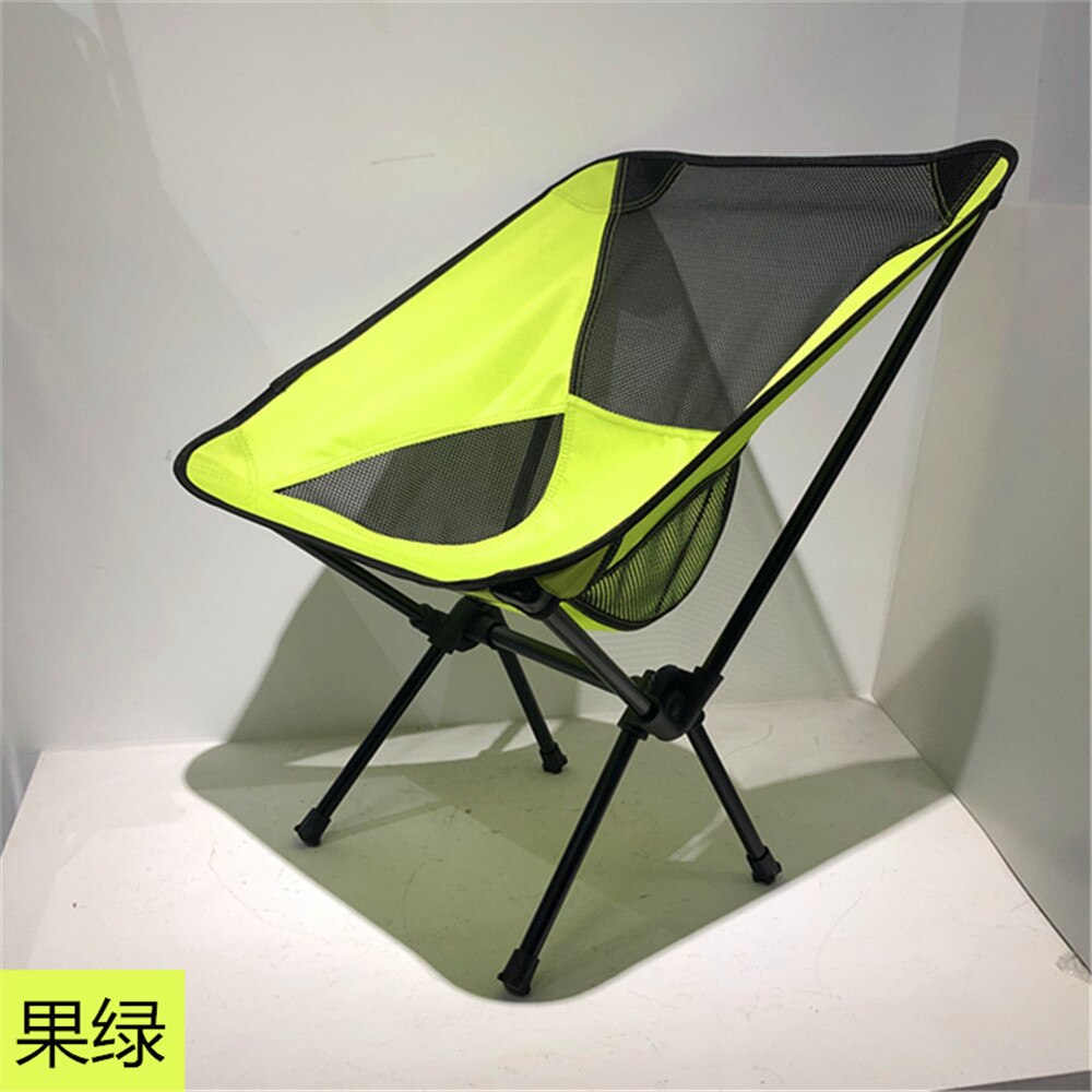 Silla plegable portátil ultraligera, con bolsa de transporte, soporte de aluminio, para acampar al aire libre: green