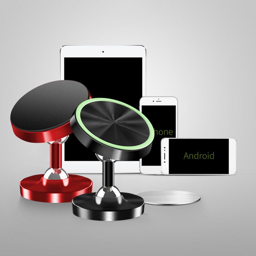 Metal Car Phone Holder Double Ball 360 Degree Rotating Suction Cup Type Magnetic Mobile Phone Holder