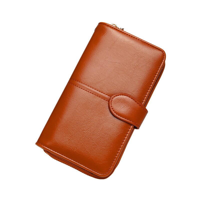 Lange portemonnee, tas voor mobiele telefoon, tas met rits, damesportemonnee, handtas: Bruin