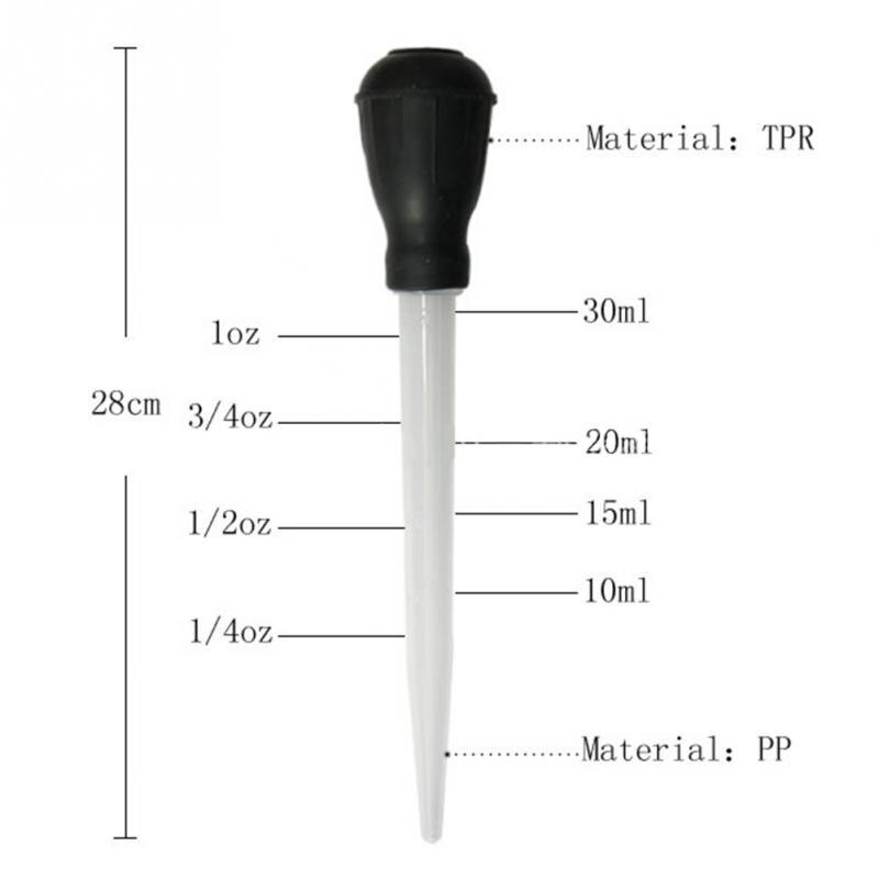 30ml 28cm køkken madlavningsudstyr kalkun olie dropper kylling grill mad baster klart rør rør  #3