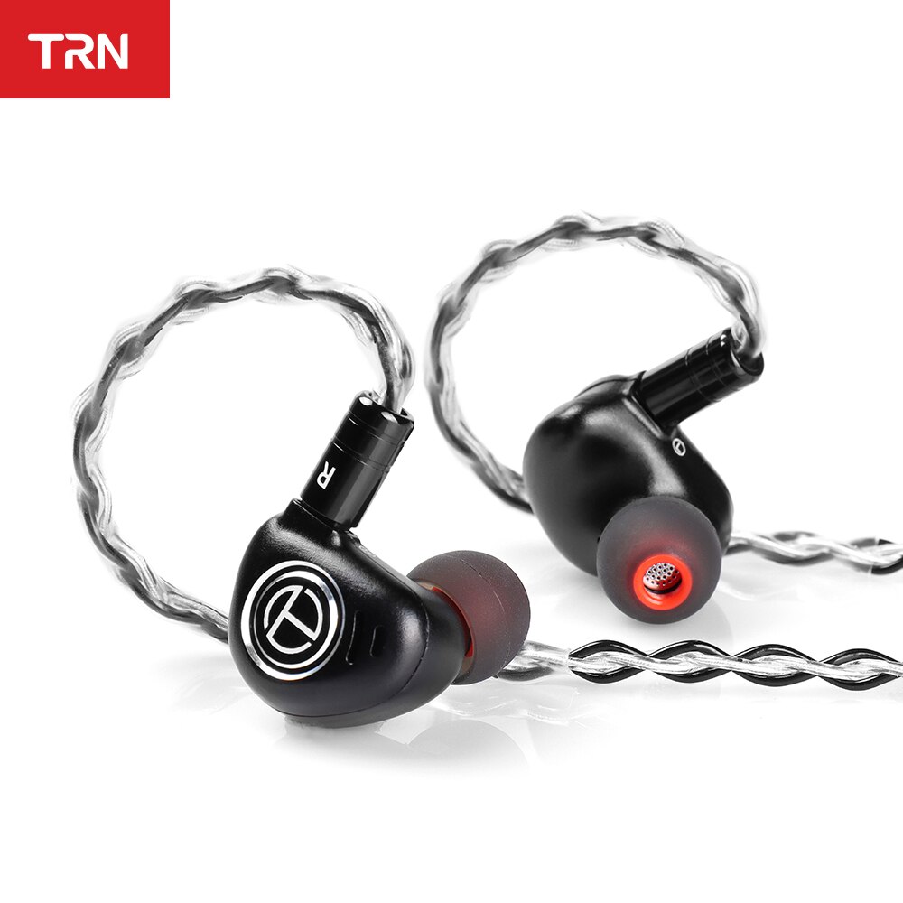 Auriculares TRN V90 de 8 núcleos TC, auriculares con Cable de Metal 4BA + 1DD, auriculares híbridos con Monitor de auriculares con graves HIFI, auriculares con cancelación de ruido TRN: BlackTCBlack3.5