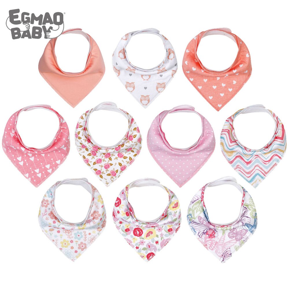 Baby Bandana Sabbern Lätzchen unisex 10 Stck Lätzchen einstellen für sabbern & Zahnen 100% Bio-baumwolle Neugeborenen Saugfähigen Hypoallergen Lätzchen