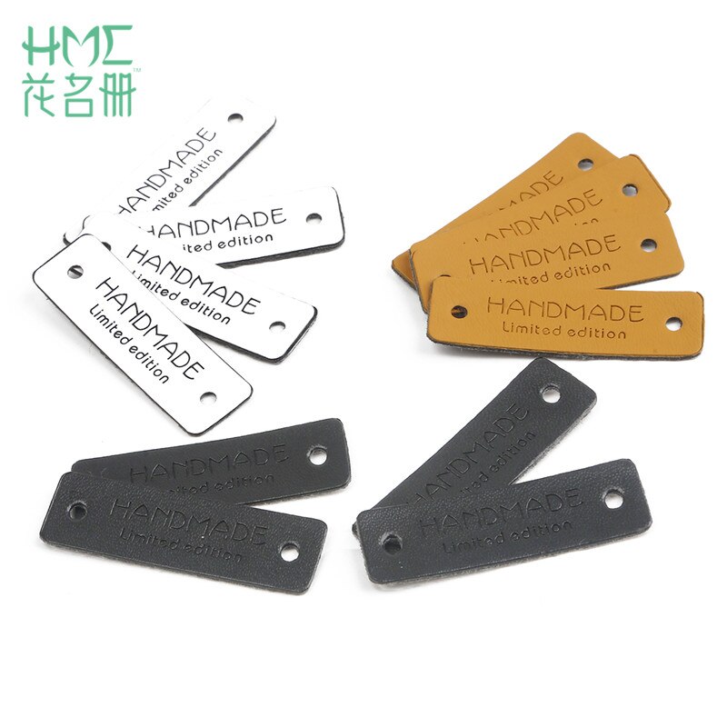 Etiquetas de cuero hechas a mano de edición limitada para bolsos, , etiquetas de cuero para ropa, zapatos, accesorios de costura, 12 Uds.: Mixed Color
