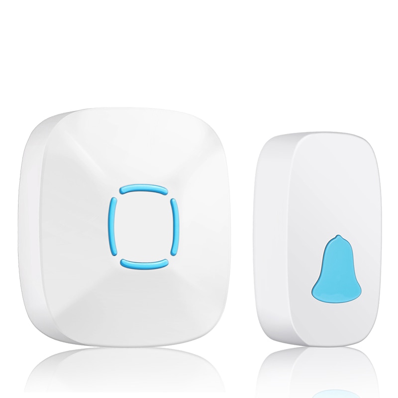 Newest White Wireless Doorbell Waterproof 200M Remote Home LED Door Ring Bell EU Plug 36 Chime Door Bell 1 Button 1 Receiver