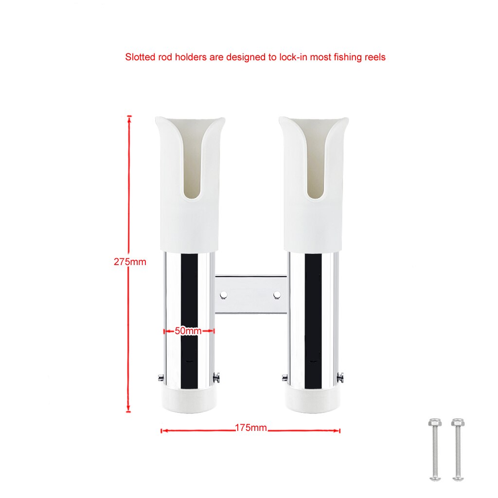 Fishing Rod Holder 2 Tubes Link Slotted Rod holder Boat Fishing Rod Rack Holder Portable Pole Tube Mount Bracket Marine Grade