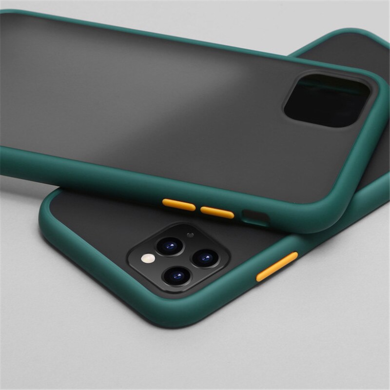 Per Xiaomi Redmi Nota 9S Caso Antiurto Bumper di Colore TPU Cornice Trasparente Della Copertura per la Nota Redmi 9 Pro Max opaco Dura del PC Casi: For Redmi Note 9S / Dark green