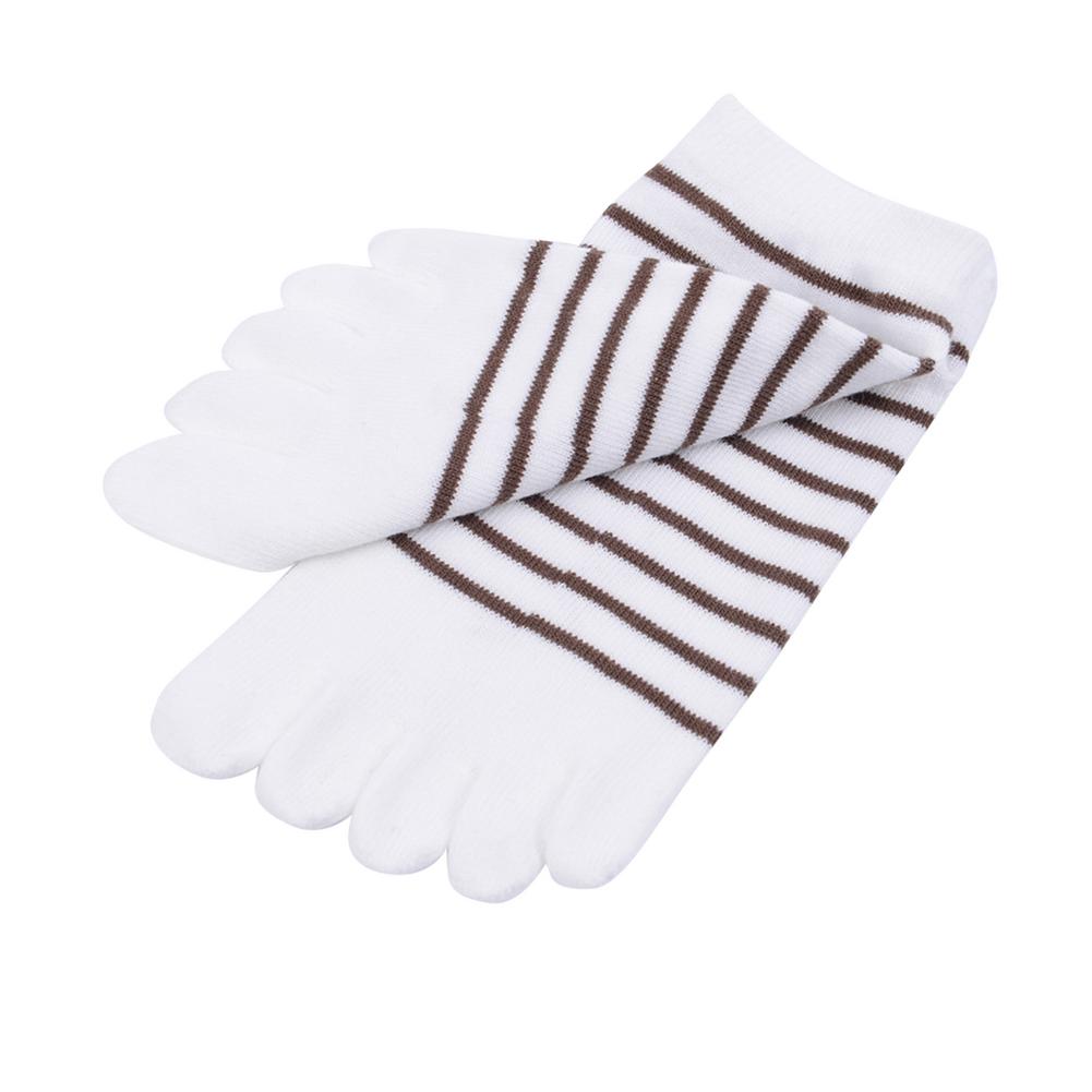 Vrouwen Teen Sokken Toevallige Katoen Streep Vijf Vinger Low Cut Sokken 5 Vingers Leuke Streep Aparte Tenen Sokken mode: White