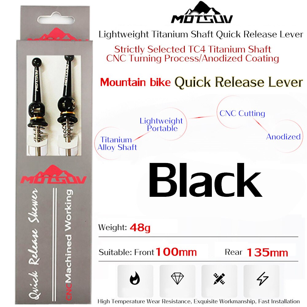 MOTSUV Folding bike Titanium Ti Skewer QR Quick Release Skewer lever MTB Road Cycling Hub Road Bike Quick Release Bicycle Parts: Mountain bike Black