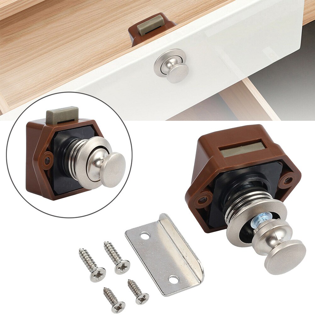 Desk Knob Boat Motorhome Handle Catch Cupboard Door Cabinet For Caravan Yachts Cars Drawer Latch Push Button Lock RV Furniture