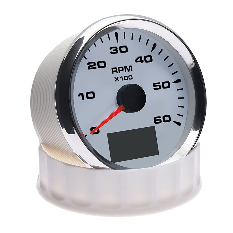 85mm Boat Tachometer Sensor with LCD Hourmeter 6000 RPM for Diesel Gasoline Engine Marine Car Tacho Meter 7 Color Backlight