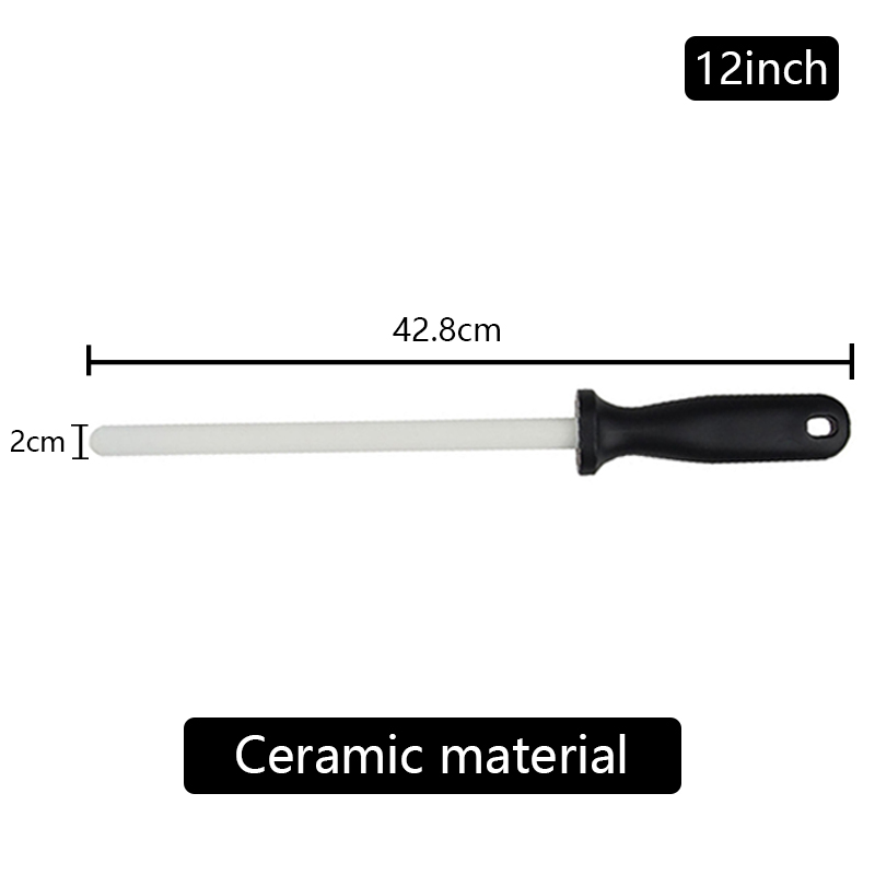 Knife Sharpener Sharpening Stone Kitchen accessories gadgets Tools grinding Honing Carbon Musats stick Rod Steel Diamond ceramic: Ceramics 12