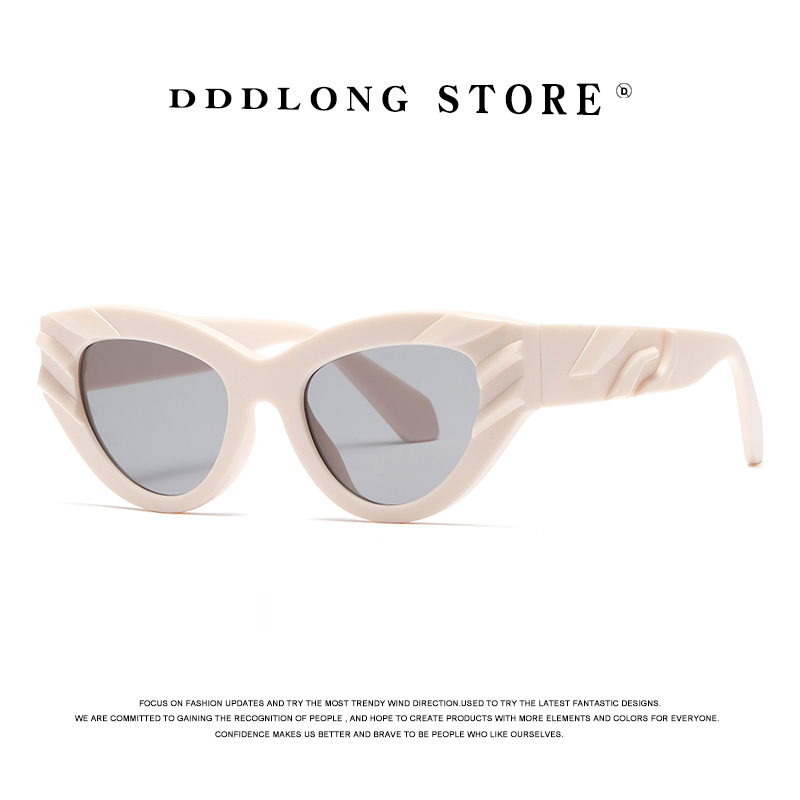 Dddlong Retro Oversized Cat Eye Zonnebril Dames Heren Zonnebril Klassiek Vintage Uv400 Outdoor D437
