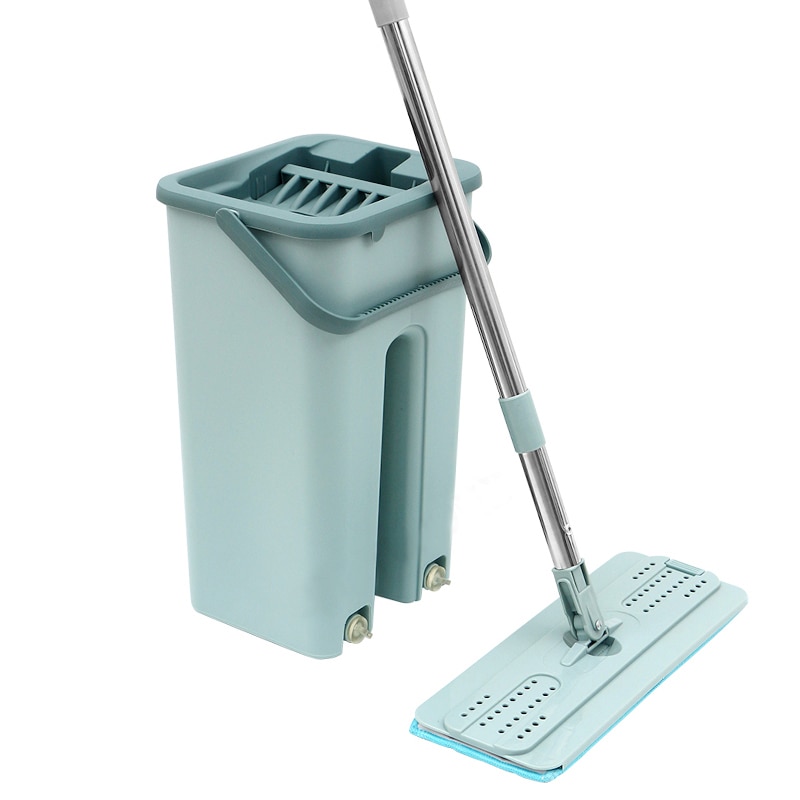 Automatic Spin Mop With Bucket Flat Squeeze Hand Free Wringing Magic Mop Microfiber Mop Pads Home Kitchen Floor Cleaning