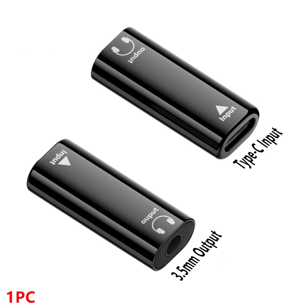 Male to Female USB Type-C to 3.5mm Converter No Delay Plug and Play Audio Adapter HiFi DAC USB-C to AUX Connector: black