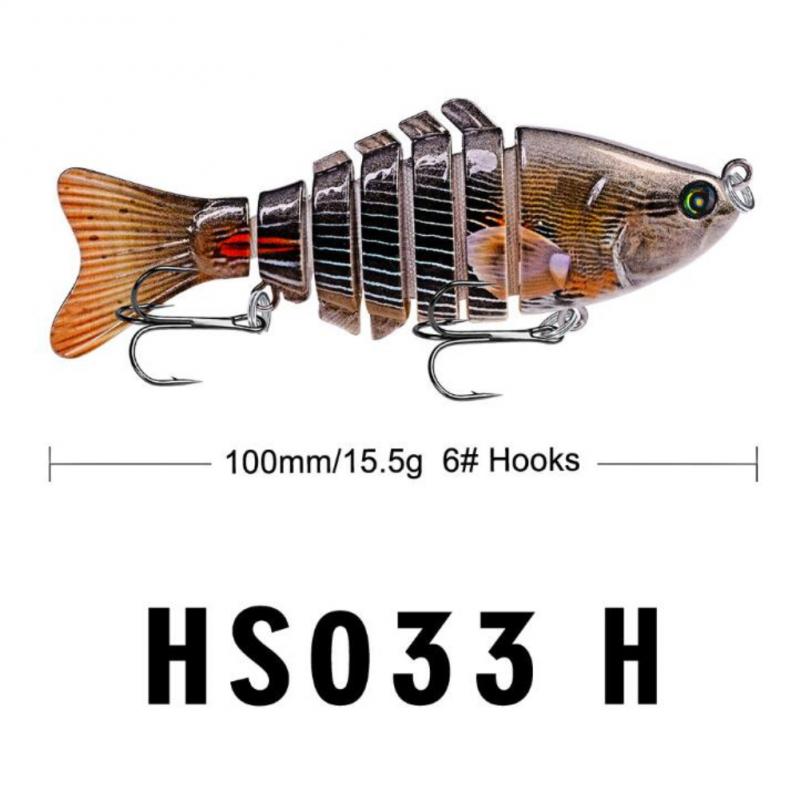 10cm 15.61g Wędkarstwo wabik plastikowa twarda przynęta multi-sekcja ryby bioniczny przynęta HS033 karpia paski gitara basowa Pesca wędkarskiego SwimBait: type8
