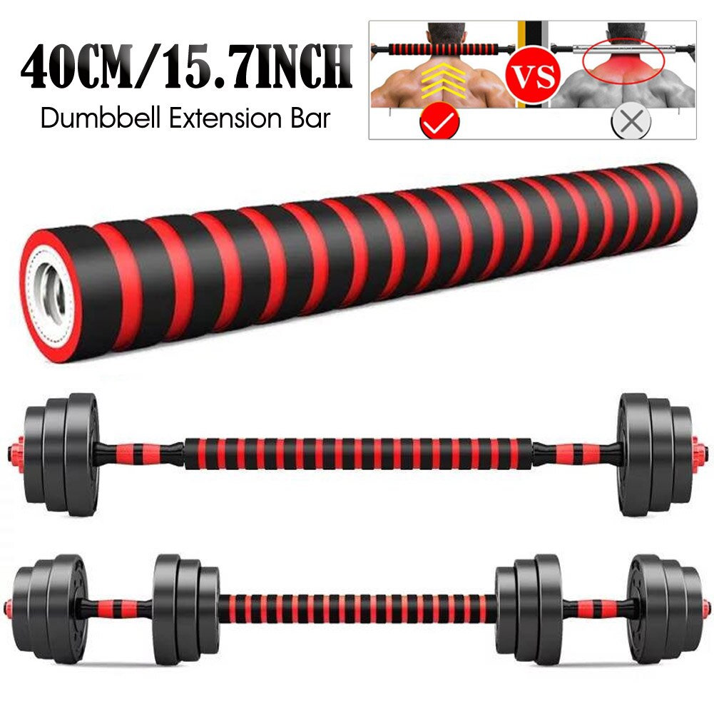 Dumbbell Extension Bar 1'' Arm Strength Training Barbell Build Joiner Coupler Linker Neck Pad Extension Rod Extender