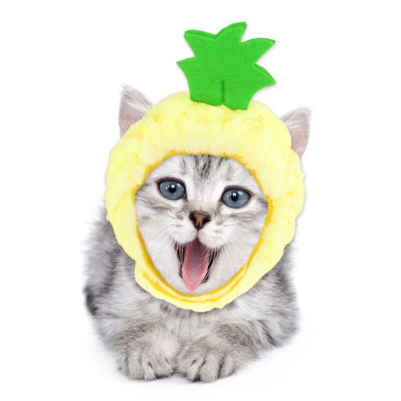 Kæledyrsartikler kat æble ananas kat hund hovedbeklædning flamingo sjove foto rekvisitter til hvalp små hunde katte hovedbeklædning kæledyr tilbehør
