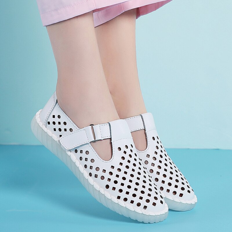 Donna Scarpe Da Passeggio Femminili Scarpe Mocassino Morbida Punta Rotonda Appartamenti Vestito Delle Donne di Autunno Piccolo In Pelle Microfibra Infermiere Estate Calzature Outdoor