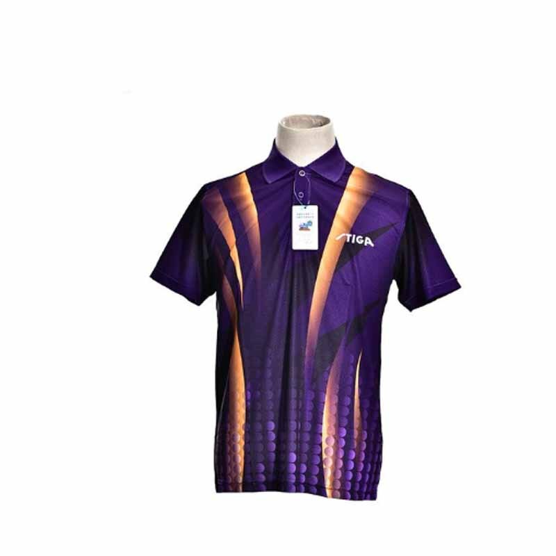 STIGA-ropa de Tenis de mesa para hombre, camisa deportiva de bádminton, uniformes de manga corta, Tenis masculinos: Purple / 4XL