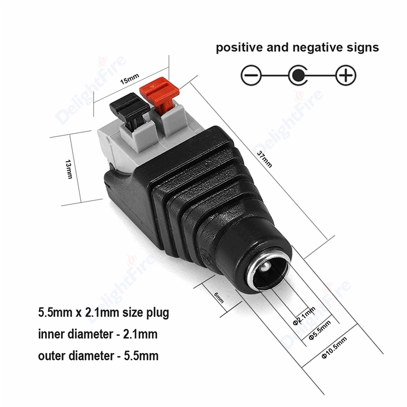 Weiblich Männlich Dc-anschluss 5.5*2,1mm Jack Plug Power Adapter Draht Anschluss Für 3528 5050 5730 LED Streifen kabel Licht CCTV Kamera: Elfenbein