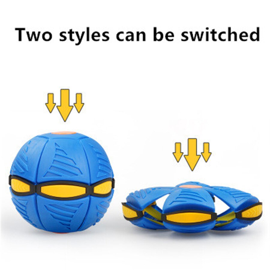 Goliath Games Phlat Ball V3 Kids Games Throw a Disc Catch a Ball Flying Transfiguration Ball Have 3/6 Luminous Lamps for Glows: Blue Music and Light