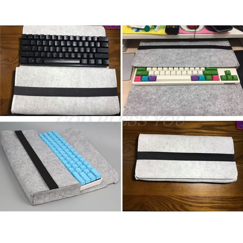 Grande capacité Portable organisateur de stockage feutre pratique bande élastique pochette Durable étanche à la poussière mécanique clavier sac