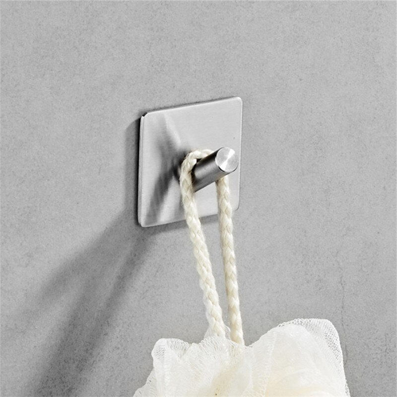 1PC 3M Self Adhesive Stainless Steel Hooks Waterproof Wall Hook Clothes Coat Hat Hanger Kitchen Bathroom Towel Hooks Storage