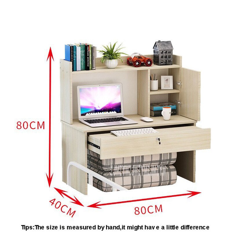 Laptop Computer Table On Bed With Drawer Lock Wood Dormitory Desk Bedroom Bed Book Storage Cabinet Floating Window Table