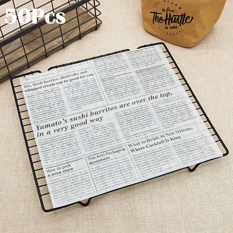 50 teile/los Wachs Papier Food Grade Food Fett Papier Wrapper Wrapper Papier für Sandwich Hamburger Frites Ölpapier Backen Werkzeuge: 10