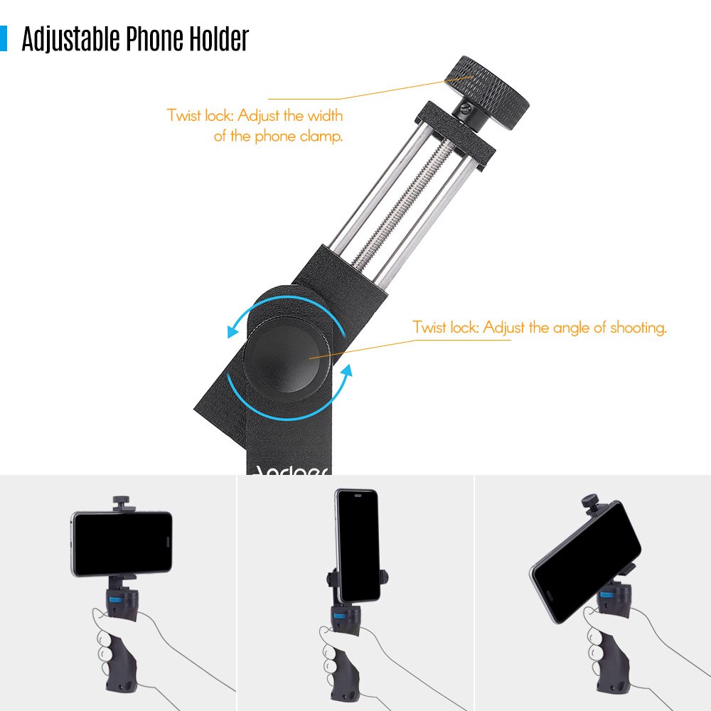 Andoer Dual-Handheld Smartphone Fotografische Halterung Halter Käfig Rig DIY Telefon Video Stabilisator für Smartphones