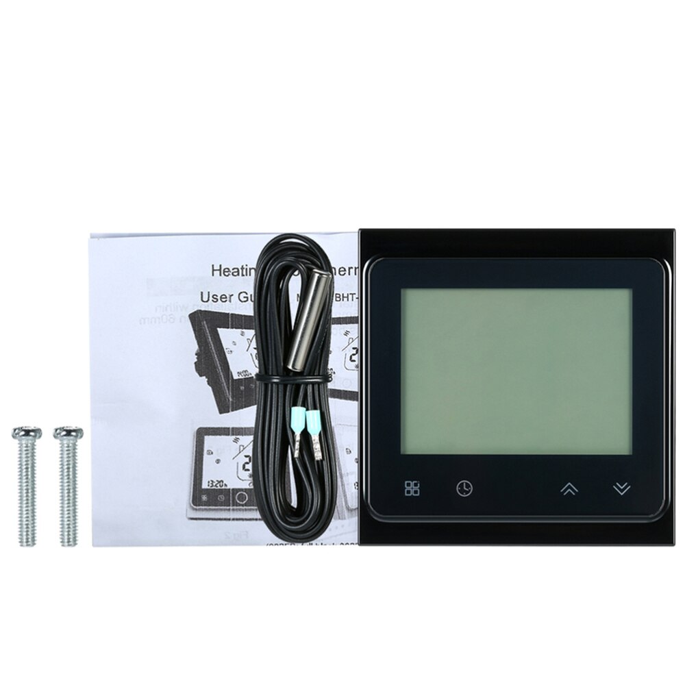 16A 240V Smart Digital Programmable WiFi Thermostat With Buttons for Heating System and Light Source Black