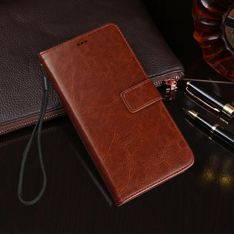 Luksus læder flip bogtaske til alcatel 1s 5024d 1s rose flower pungholder etui telefon cover taske: 1s 2019 5024d / 0 brune