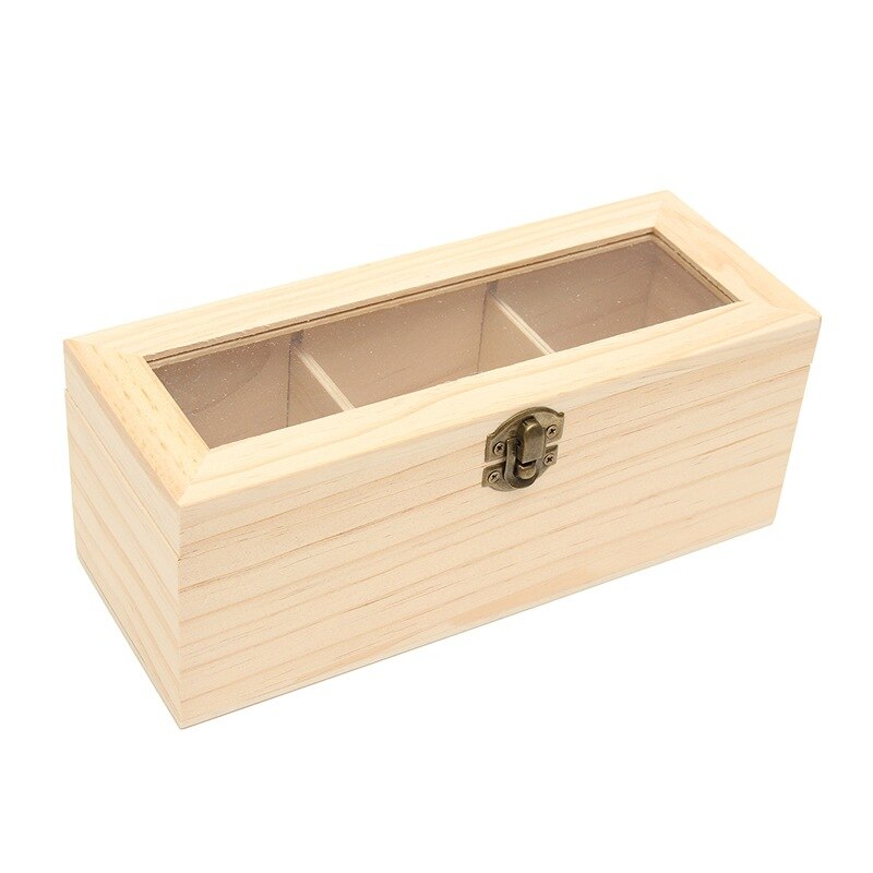 1Pcs Multifunctional Container Jewelry Store Box Home Organizer 3 Compartments Storage Tea Box Ornament Accessory