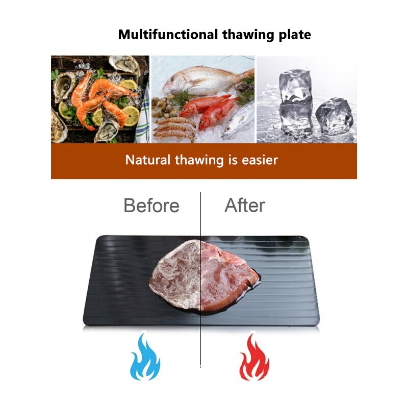 Fast Defrost Tray Aluminium Rapid Meat & Poultry Defrosting Plate Thawing Frozen Board Defrost Tray Kitchen Gadget Tool