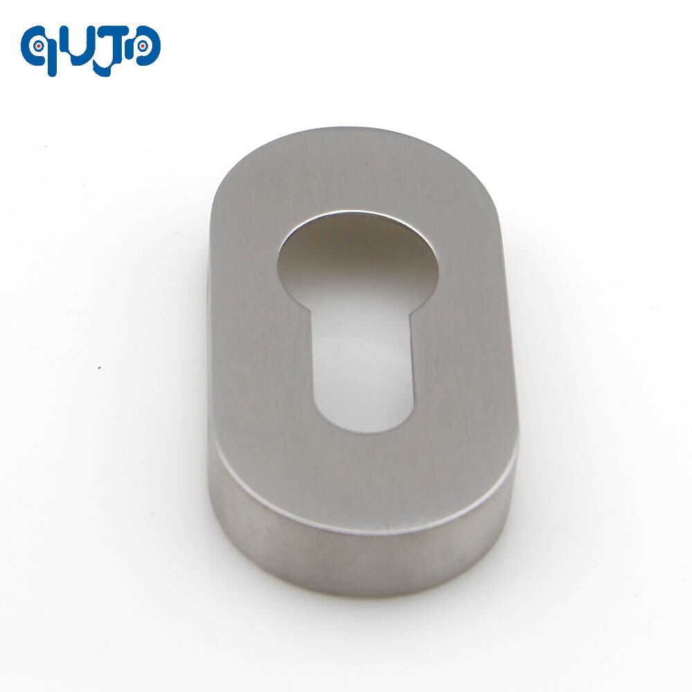2pieces Escutcheon PZ Euro Profile Oval Rose Satin Stainless Steel Cylinder Escutcheon Cover Plate Set