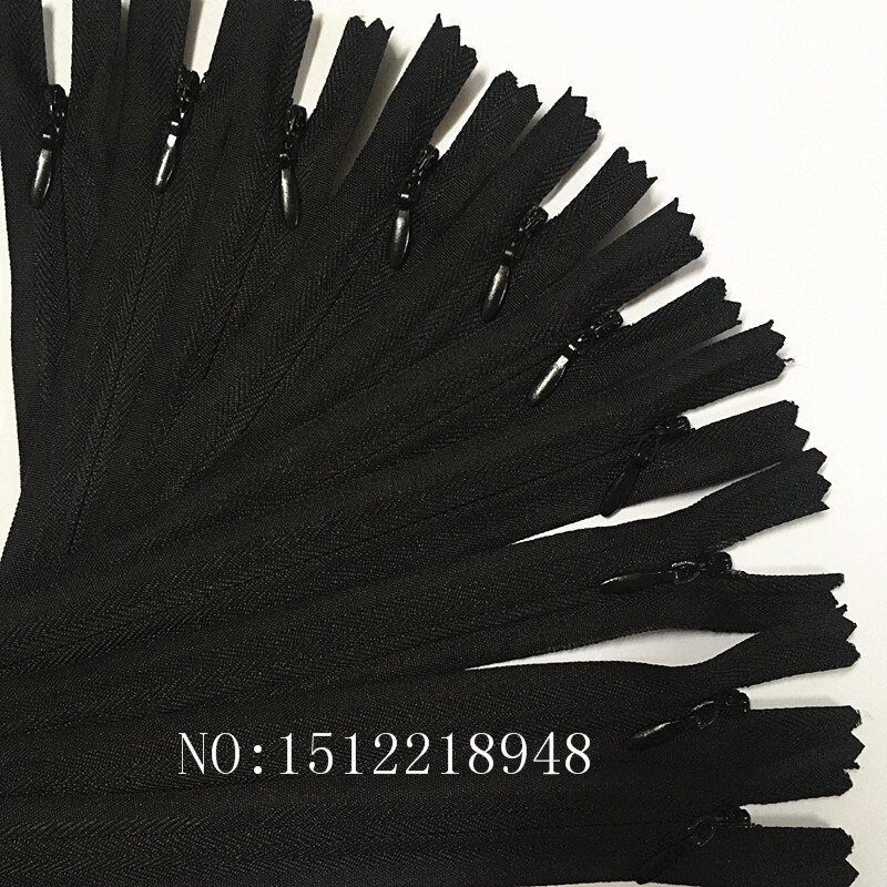 50 stücke Bunte Nylon 3 # Geschlossenen Ende Unsichtbaren Reiß 12 zoll (30cm) schneider Nähen Handwerk 20 Farbe: Schwarz