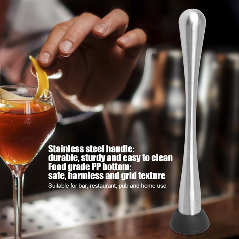 2pcs Portable Crushed Ice Stainless Steel Kitchen Supply Bar Supplies With Grooved Tools Cocktail Muddler Barware Pestle