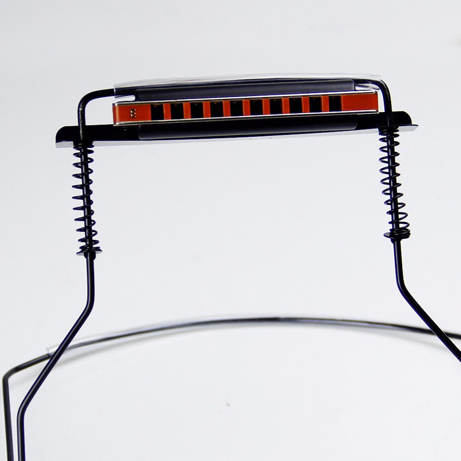Mundharmonika holder justerbar 10 huller /24 huller halsstativ metalstativ